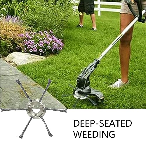 qczoyp 8Inch Unbreakable Wired Trimmer Blade - Rotary Scissors Lawn Trimmer, Weed Wacker Head Replacement Steel Brush Cutter Attachment for Gardening, Lawnmower, Moss Grass, Rust Removal