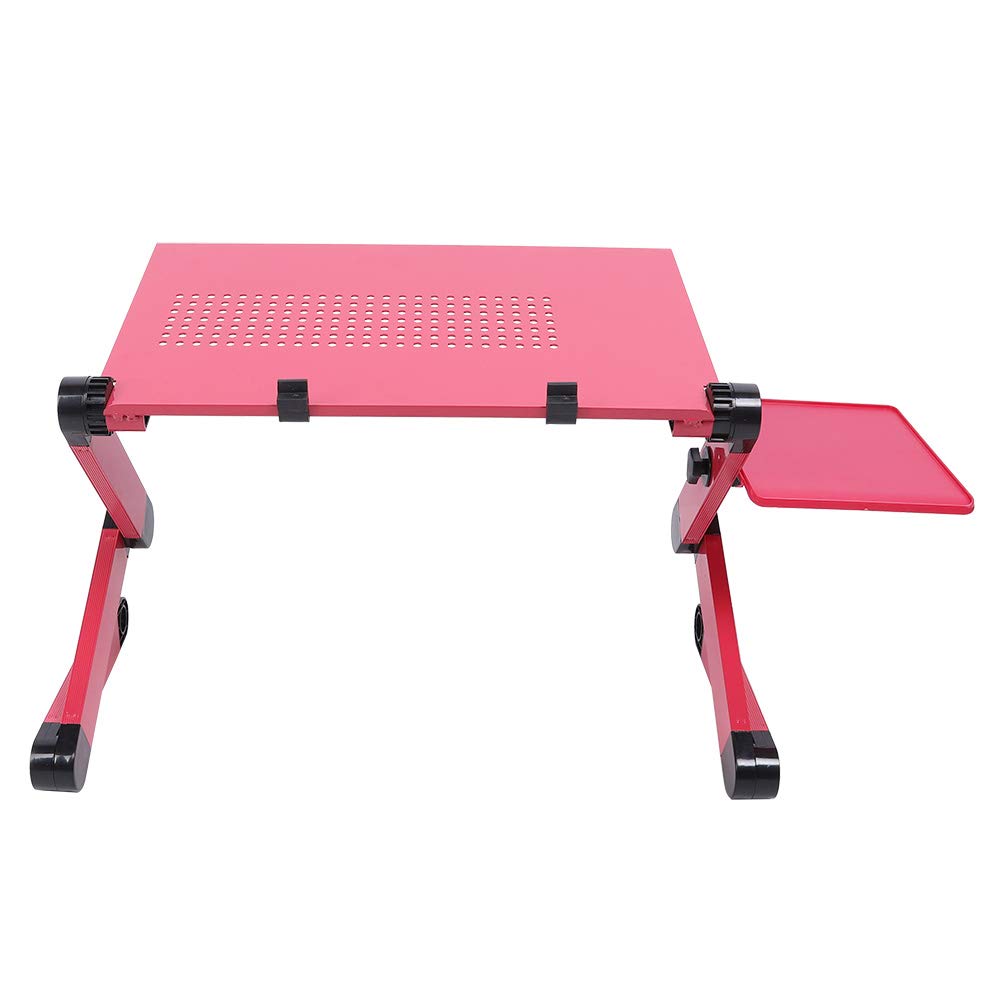 Annadue Escritorio Plegable para Computadora, Mesa para Computadora Portátil con Soporte para Mouse, Escritorio de Cama para Disipación de Calor, para Portátil para Uso Doméstico (Rosa roja)