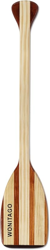 Wooden Canoe Paddle with Anti-Collision Edge, Ergonomic Palm Grip | Lightweight Wood Canoe Oar, 3 Sizes Available - 76 cm/2.5 ft, 122 cm/4.0 ft, 146 cm/4.8 ft