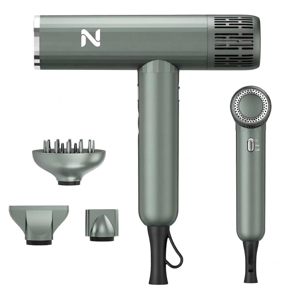 ION HAIR DRYER グレー ディフューザー付き Amazon.com: Natrial Ionic Professional Hair Dryer with Diffuser