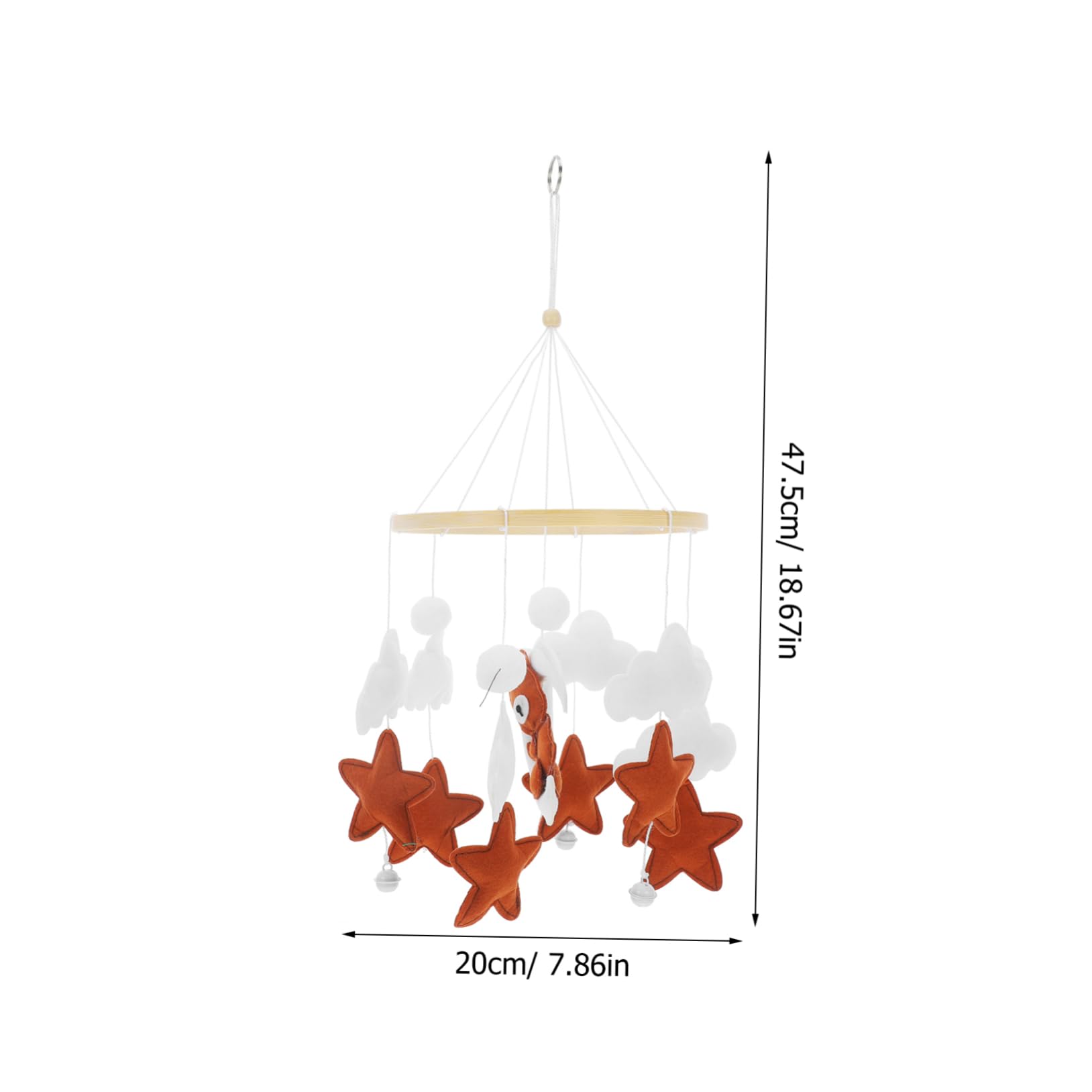 GLEAVI Crib Mobile Cute Bear Cloud Hanging Decorations for Nursery Charming Star Moon Bassinet Lightweight Crib Hanging Ornament for Rooms