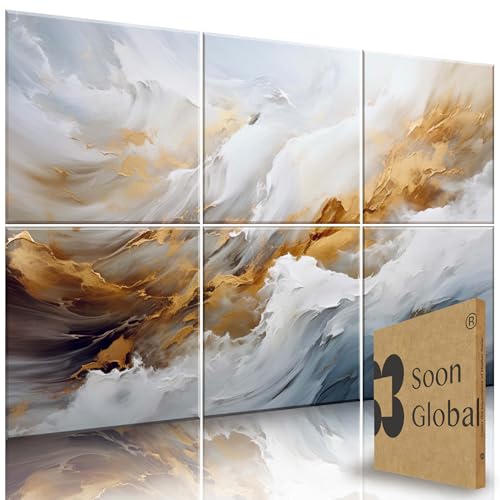 Image of Soon Global Acoustical Wall Panels, 72 X 48 Inches Art Acoustic Panels, Decorative Acoustic Panels, Acoustic Wall Panels, Sound Absorbing Wall Art, Whispers of Serenity