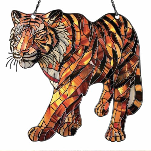 Image of Tiger Acrylic Ornament Gift for Tiger Lovers Christmas Hanging Decor