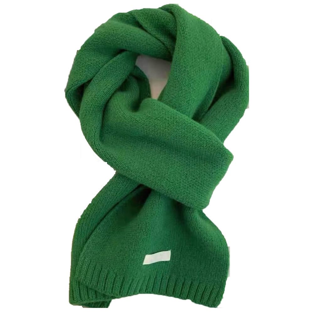 LINYUMEILL 100% Pure Wool Scarf~Wool Camel Beige Warm Knitted Scarf With Men'S And Women'S Scarves,Green