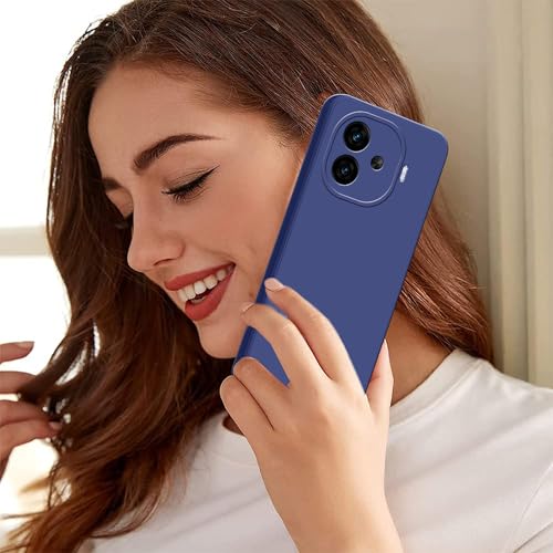 Image of amazon basics Back Cover for iQOO Neo 10R 5G | Ultra Slim Soft Rubberised Case | Matte Silicone Flexible Mobile Case | Camera Protection - Blue