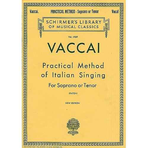Nicola Vaccai Practical Method Of Italian Singing For Soprano Or Tenor