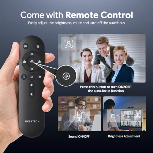 DEPSTECH DW49 Pro Webcam 4K Featuring 3X Zoom, Dual Microphones, Remote, 1/2.55 Inch Sony Sensor, Auto Focus Streaming Camera for PC Mac Skype - 2