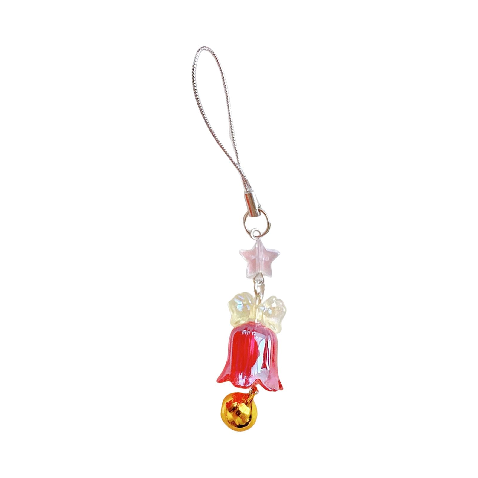 Sturdy Acrylic Glow Cut Christmas Bells Chain Pendnat Accessory for Personalizing Planners Wallets and Phones Ornament