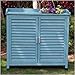 Armadietto da giardino in legno da esterno, scarpiera impermeabile e armadietto per riporre gli attrezzi per balcone, corridoio, durevole, resistente al sole, design spazioso, mobili da giardino blu immagine