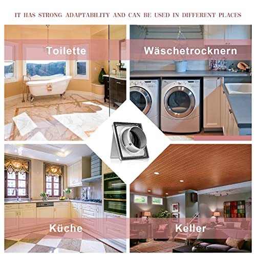 WeCooper Cowled External Air Vent Covers 125mm，5 inch 304 Stainless Steel Grille with Backdraft Shutter，Walls Extractor Fan Vent Weatherproof - Image 6