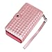Urvoix iPhone 6 / iPhone 6S Case, Woven Skin Leather Zipper Wallet Detachable/Separable Magnetic Back Shell Cover w/ Hand Strap, Card Slots for iPhone6/6S (4.7