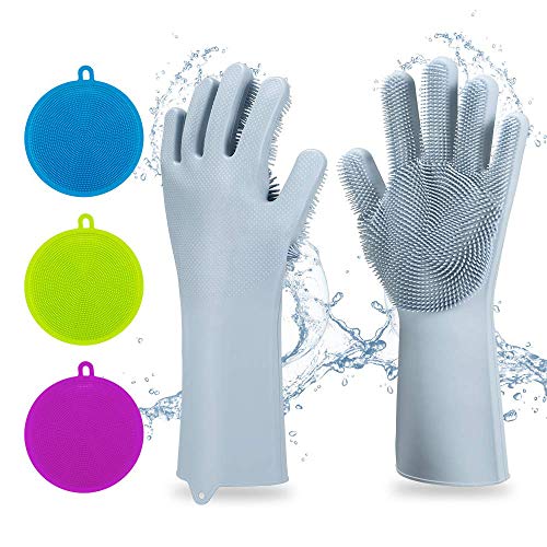 1 par Guante de silicona para fregar platos con Lavador de Lavado resistentes al calor