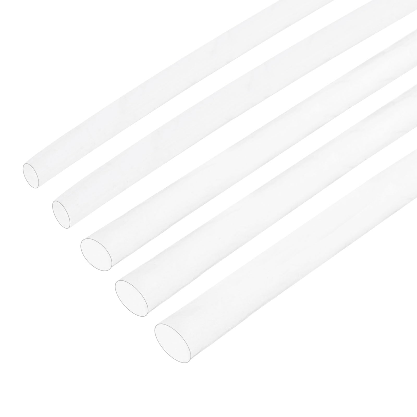 MECCANIXITY PTFE Heat Shrink Tubing 4 to 1 Ratio, Total 16.4ft Clear Insulating Tubing High Temperature Shrinking Tube, Pack of 5