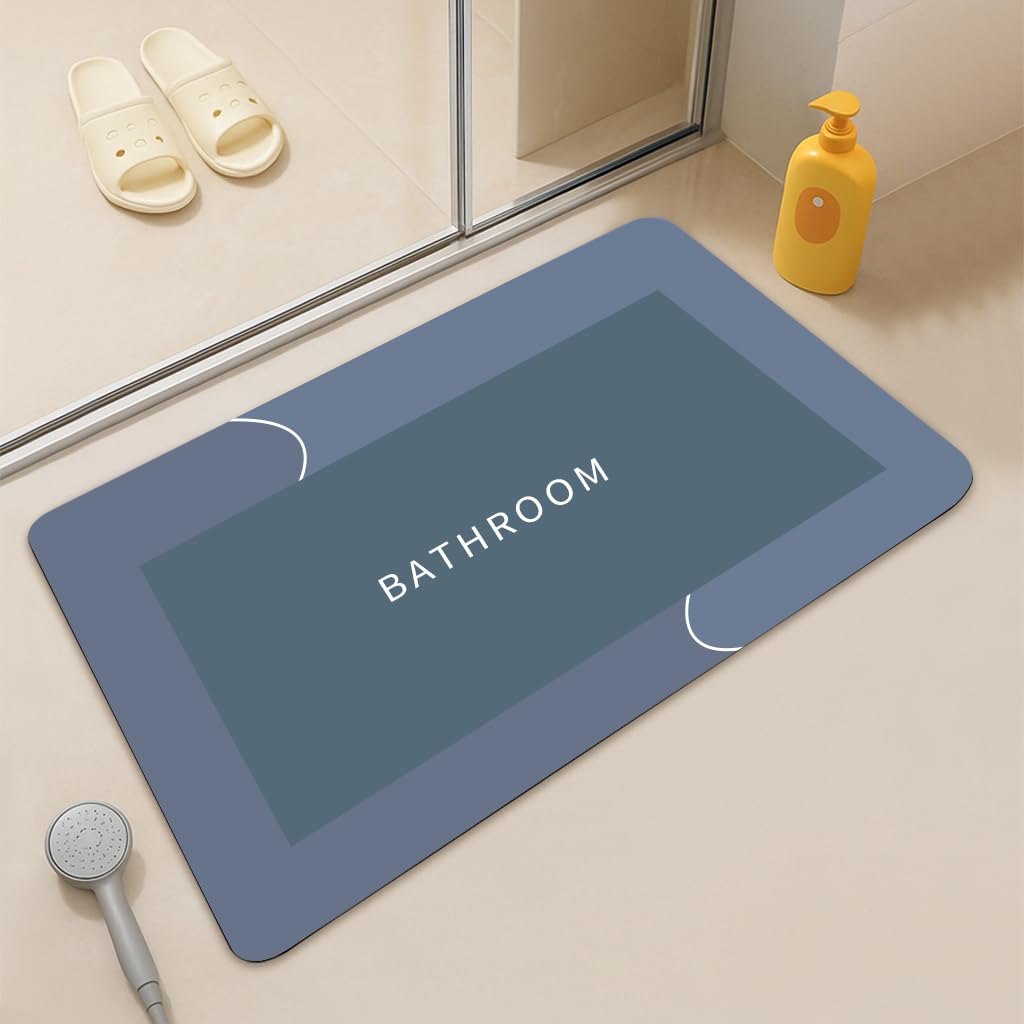 LICOZYVE Diatomite Bath Mat,Non-Slip Anti Mould Bathroom,Diatom Mud Absorbent Mat,80 * 50 cm rectangle Bedroom & Kitchen Rug,Qucik-Drying 4 Layer thickened doormat.