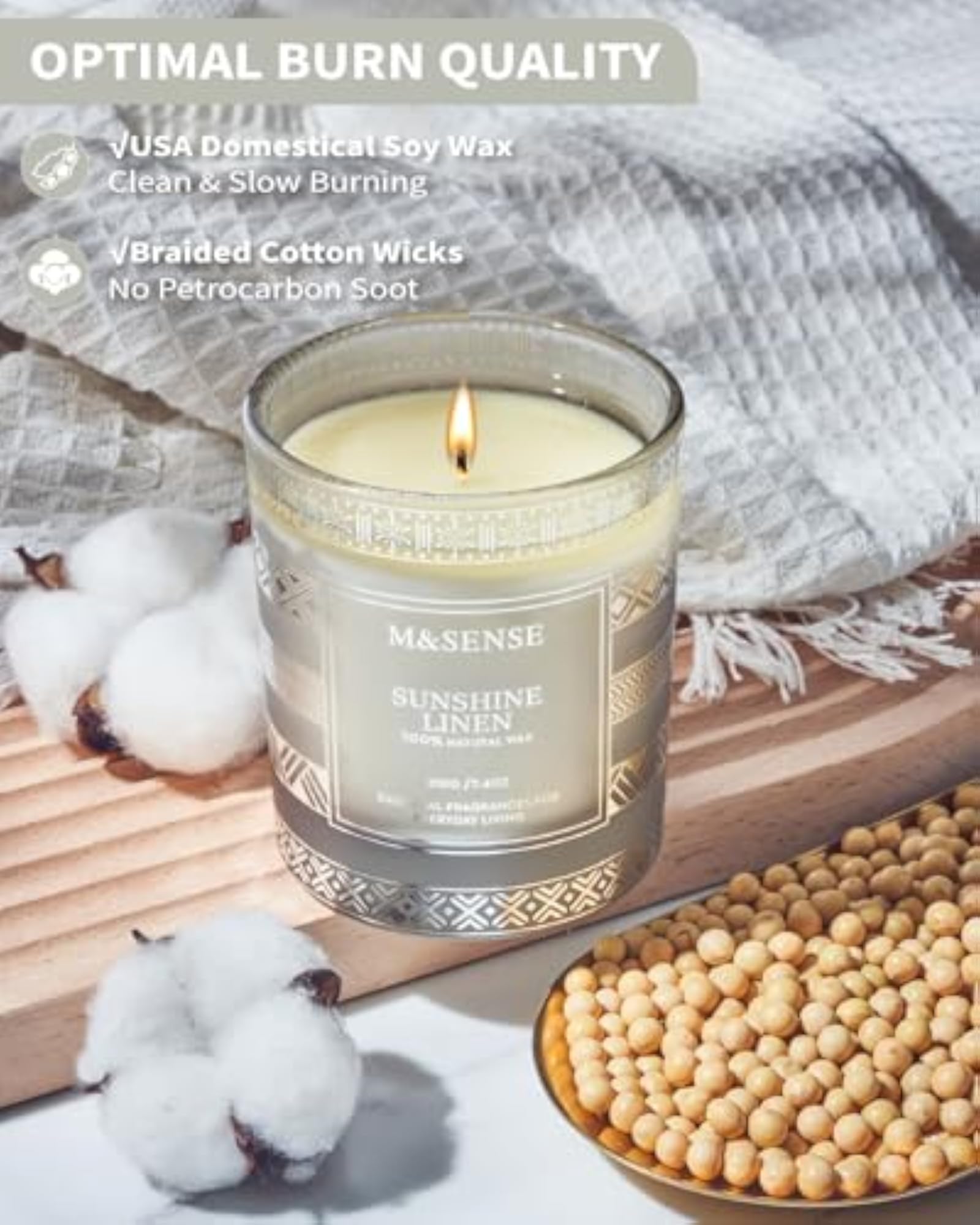 Sunshine Linen Scented Candle, 7.4oz Gift
