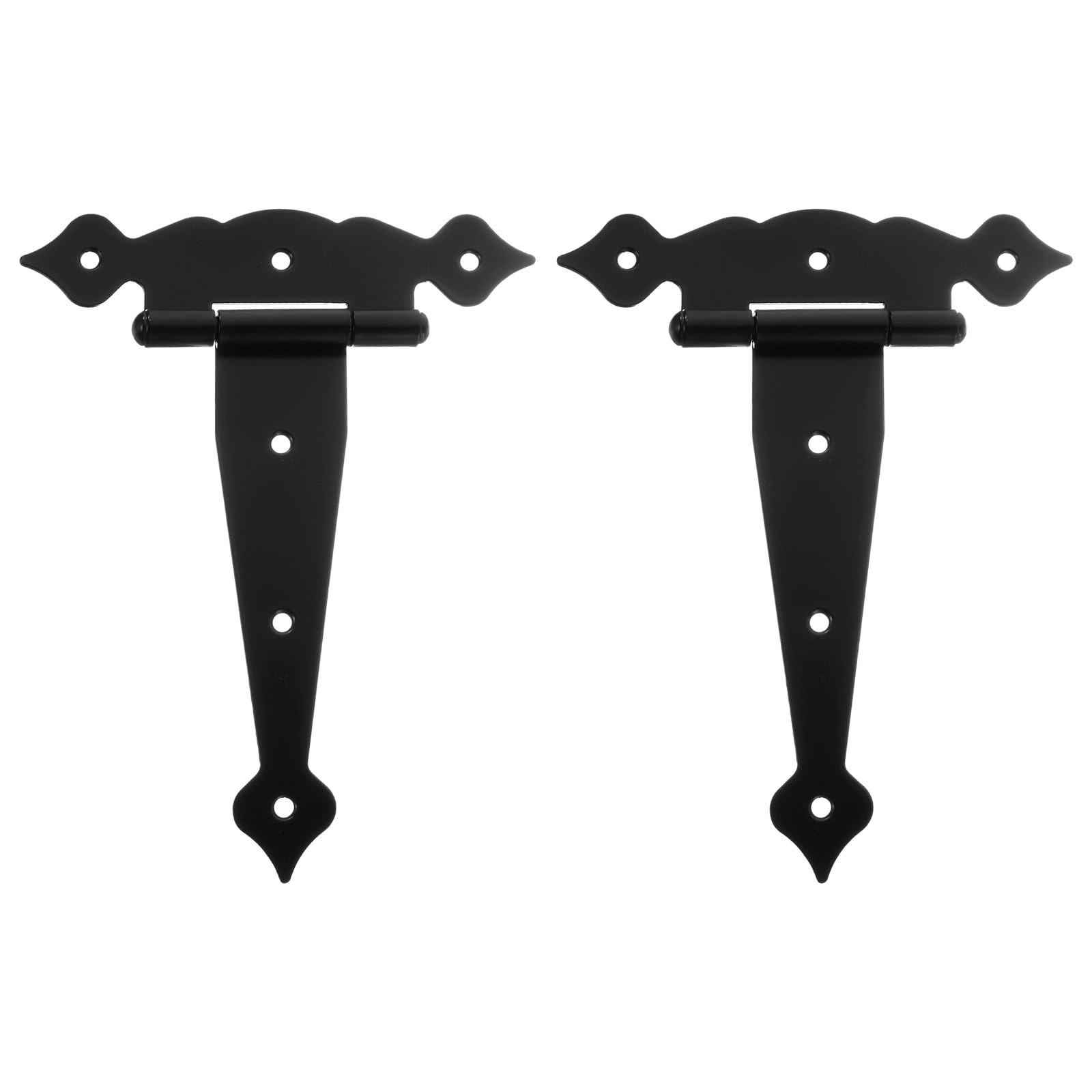 Sourcing Map 2uds T-Correa Puerta Bisagras, 8" Forjada T Cobertizo Puerta Bisagras Hierro Herraje Para Madera Granero, Valla, Patio Puerta Bisagras (Negro