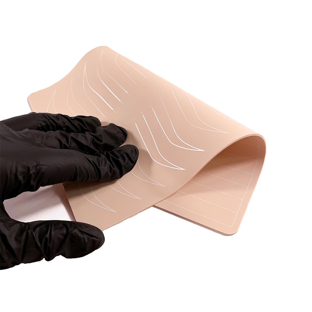 Lencharm 5PCS Double Sides Silicone Practice Skin Permanent Makeup Tattoo Microblading Microshading Practice Fake Skins for Tattooing Brows Ombre Eyebrows Tattoos