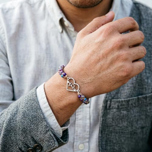 Image of YGLINE Stone Bead Yoga Meditation Bracelet Healing Crystal Double Layer Natural Gemstone Beaded Relax Anxiety Bracelets for Women Men
