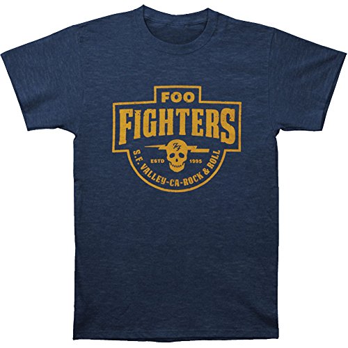 Foo Fighters Men's S.F. Valley Slim Fit T-Shirt Large Heather Navy