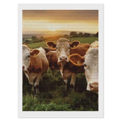 Peinture diamant vache à faire soi-même cadeau original