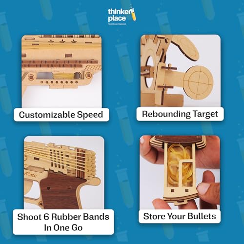 Image of DIY Blaster Gun Toy & Dynamic Target | Build & Play with a Working Blaster Gun | STEM Educational Toy for Kids Age 8, 9, 10, 11+ Years | Science & Learning