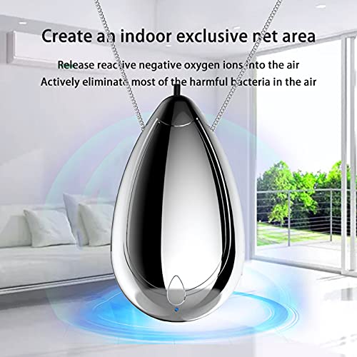 Generic Portable Mini Air Purifier Necklace with Negative Ions, Hanging Design for Outdoor Home & Kitchen Clean Air (White)