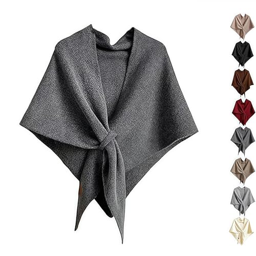 2025 New Pashmina Wraps for Women, Women's Solid Color Shawl, Front Poncho Cape, Wraps Cardigan Cape, Wool Knotted Shawls