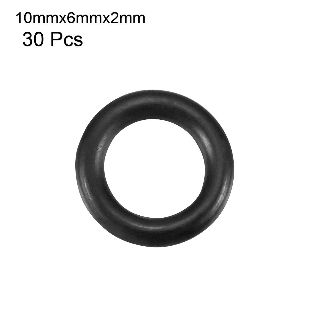 Sellify 30Pcs Black 10mm Dia 2mm Thickness Nitrile Rubber O Ring NBR Sealing Grommets