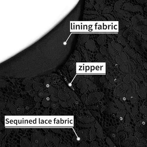 Image of COOAN Wedding Guest Cocktail & Formal Dresses for Women - Lace Sequin Dress