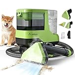 AAOBOSI Portable Carpet Cleaner Machine, 17Kpa Upholstery Steam Cleaner with Voice prompt Function, Self-cleaning, 4 Tools for Pets, Car, Couch and Stairs- C688, Green