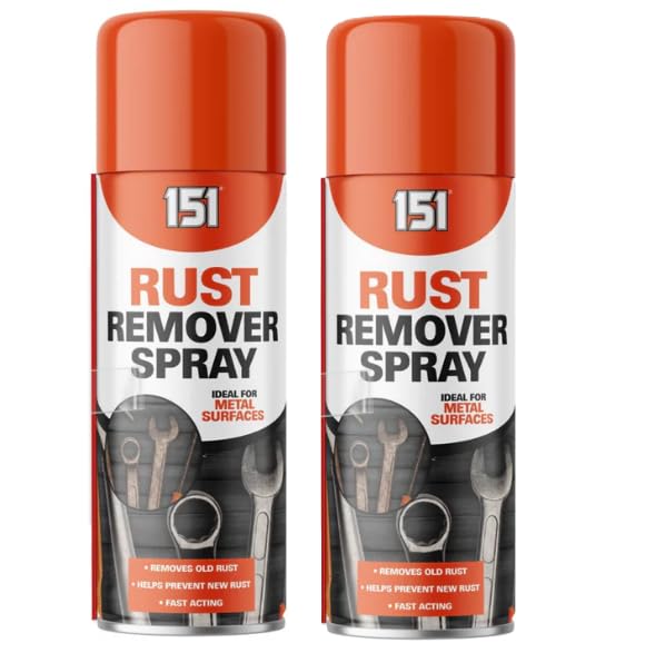 400ml Rust Remover Spray, Fast-Acting Rust Treatment for Metal Surfaces, Loosens Corrosion and Protects Parts (2 Pack)