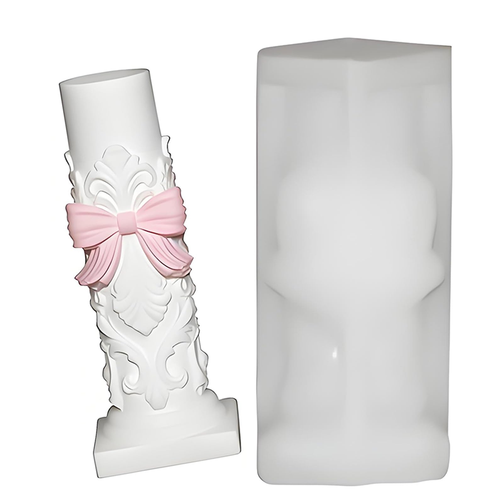 Zeiwohndc Making Silicone Mold, Roman Column Relief Pattern, Decorative Pillar Casting Shape, Accent Detail, Single Piece, 10 Cm Output Silicone Pillar Mold Roman Column Relief Form Ornament Form