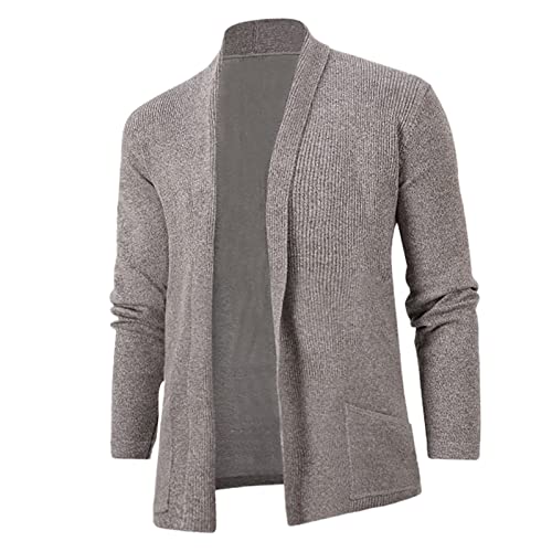 Manteau loisirs homme cardigan long en laine col montant vêtement chic