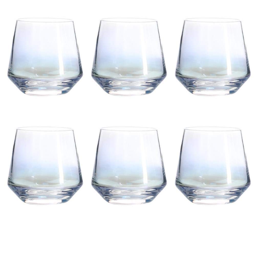 CXK Vasos arcoíris Cristal de Cerveza Plateado Copa de Vino Vaso de Agua de Vidrio Bar Copa de Vino, 7 Piezas