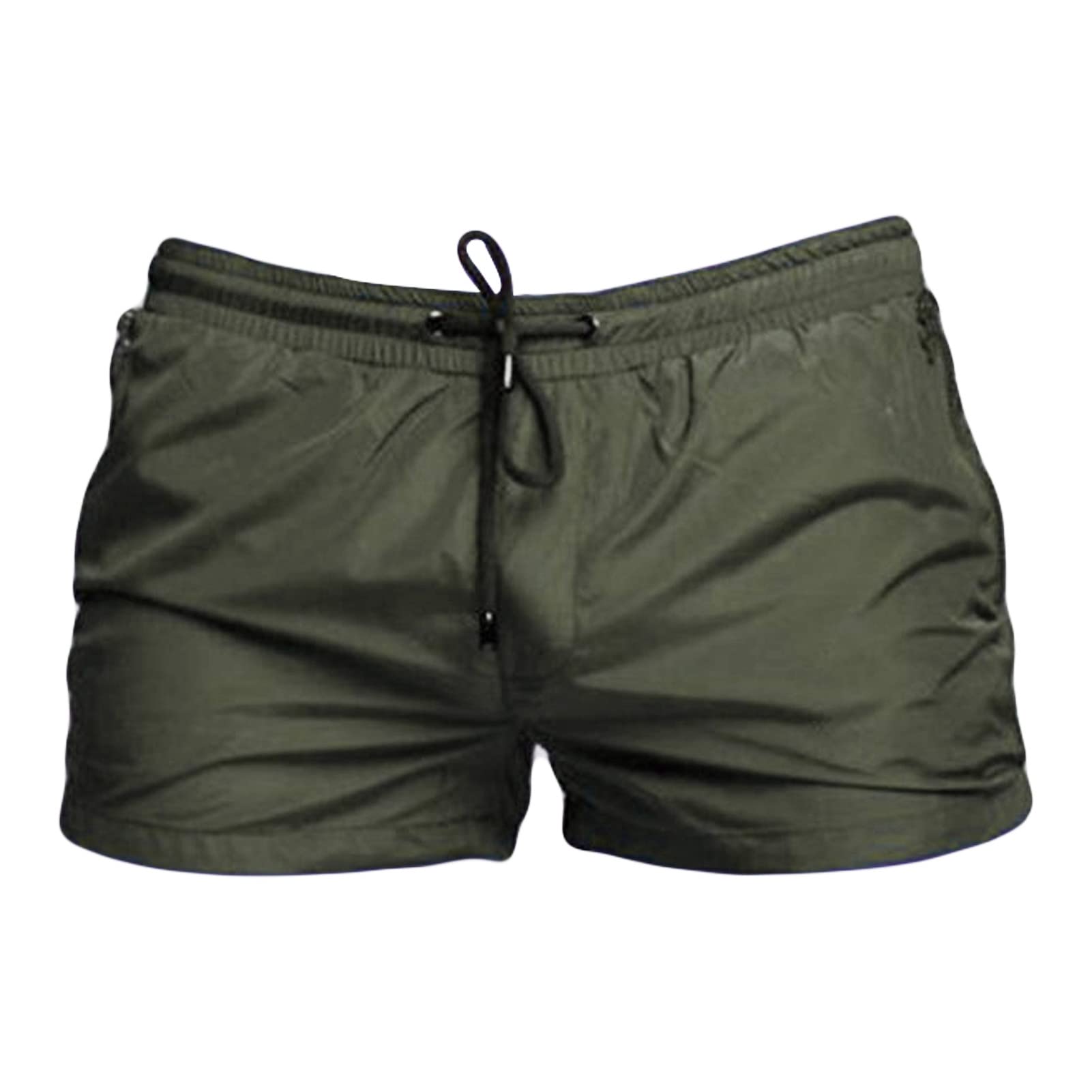Maiyifu-GJ Men's Mesh Lining Beach Shorts Quick Dry Swim Trunks Swimwear Gym Workout Athletic Short Pants Zipper Pockets (Armygreen,XX-Large)