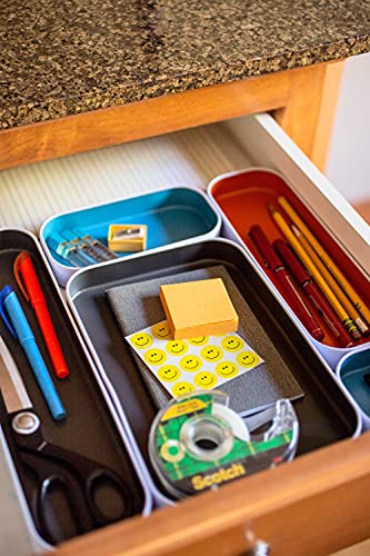Three By Three 52291 Seattle 5 Piece Metal Organizer Tray Set For Storing Makeup, Stationery, Utensils, And More In Office Desk, Kitchen And Bathroom Drawers thumb #4