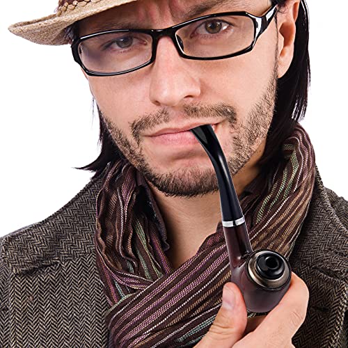 Threlaco 1 Pcs Detective Fake Pipe Costume Accessory Pipe Prop Toys for Halloween Stage Performance Dress Up - Thumbnail 7