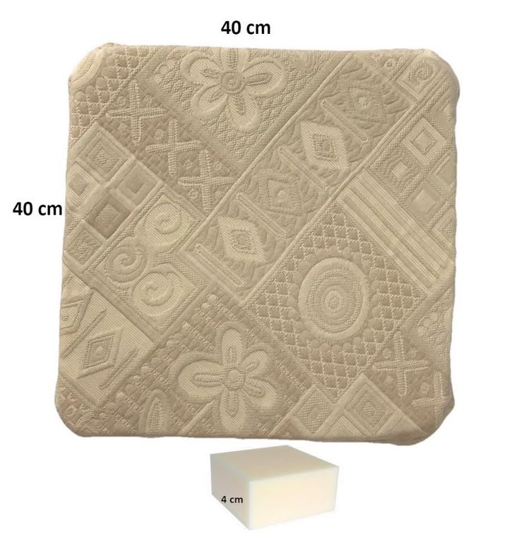 Lot De 6 Coussins De Chaise 40x40 Cm - Tissu Gobelin Floral, Avec Fermeture éclair