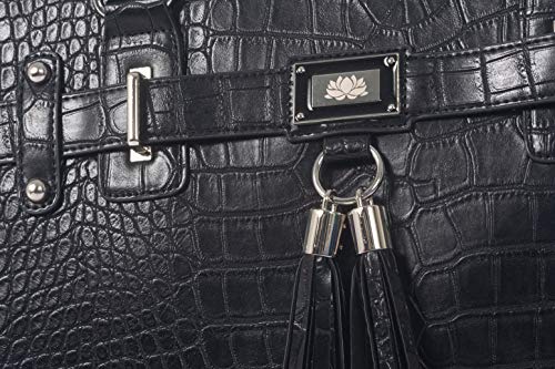 image for JKM & Company Rolling Briefcase for Women TIMELESS Black Alligator Com