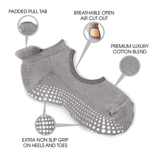 Image of LA ACTIVE Non Slip Yoga Grip Socks - Barre Ballet Pilates Athletic Socks for Men and Women