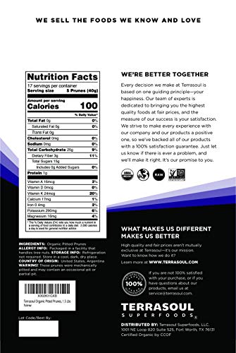 Terrasoul Superfoods Organic Dried Plums Pitted Prunes thumb #1