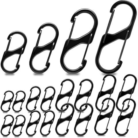 20 PCS Zipper Lock Clips Theft Deterrent, 4 sizes Dual Opening Zipper Clips Zipper Pull replacement, Backpack Zipper Lock Clip Quick Disconnect Carabiner Clip to Keep Zippers Closed Cover