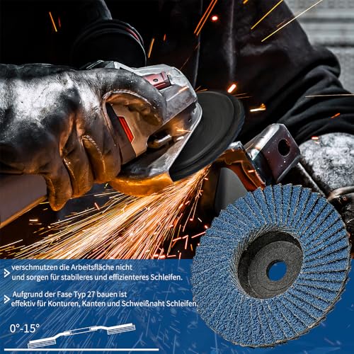 SIFANG Fächerscheibe 76 Metall Korn 60 Flex Schleifscheiben, 10 Stück mini flexscheiben 76mm Winkelschleifer Zubehör für Metall Holz Stahl Schnelles und Präzises Schneiden