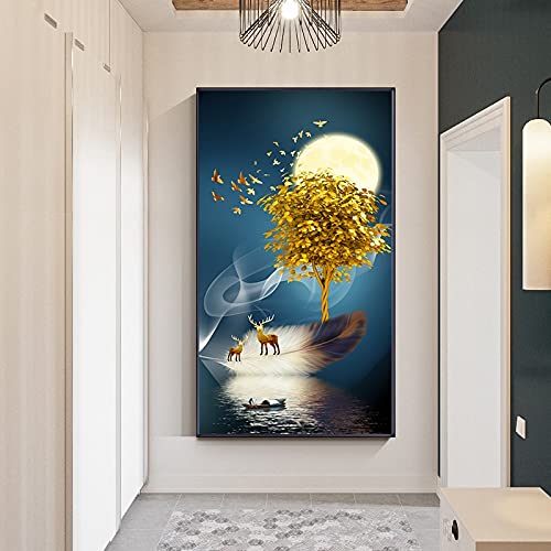 Kit Diamant Peinture Arbre d'Argent 5D Broderie Point de Croix Carré Rond 50x100cm
