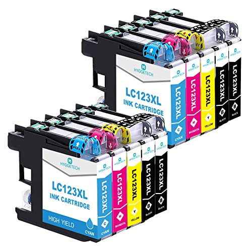 Hyggetech LC123XL Paquete de 10 Compatible Cartuchos para Brother LC123XL LC123 Cartuchos de Tinta para Brother DCP J132W J152W J172W J552DW J752DW MFC J245 J470DW J650DW J870DW J4410DW J4610DW