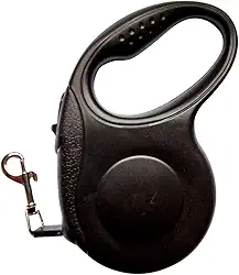 Guia de Passeio para Cachorro Retrátil 5 Metros Resistente - até 15kg com Botão de Trava PREMIUM DUPIN (preto)