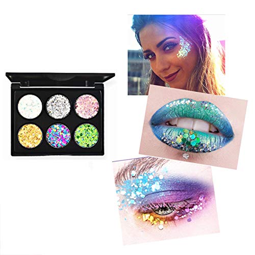 Emirde 6 Colors Eyeshadow Palette, Matte Glitter Highly Pigmented Professional Makeup Eye Shadow Powder, Long Lasting and Waterproof Cosmetic Eye Shadow Palette