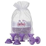 Spoolies Original Hair Curlers, Heatless Silicone Rollers with Mesh Bag Gift for Natural Hair, Hair Extensions and Wigs, Made in USA, 15 Jumbo Size, Purple Galaxy Sparkle
