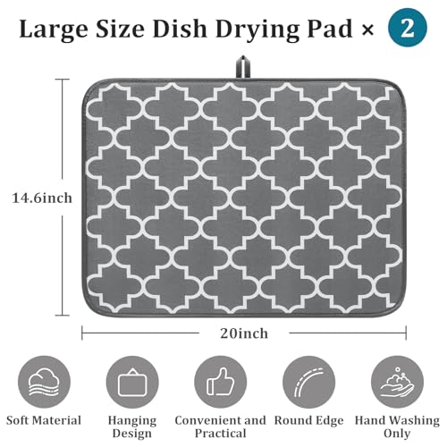 Roomhacks MPNRH0006-0M Dish Drying Mat, 2 Pack Super Absorbent Microfiber Dish Drying Mats thumb #1