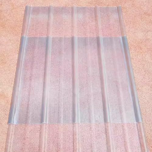 2.2mm Thick FRP Daylighting Panels,Clear Roof Sheet,Transparent Roofing Sheet,Corrugated Roofing Material,Rainproof Board,Sunroom Daylighting Plate,for Canopy Balcony Carport (35x67in,10 PCS)